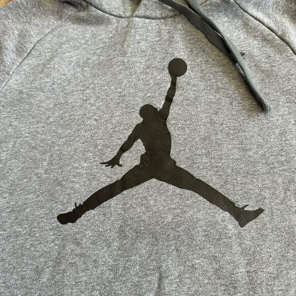 Jordan Nike Jumpman hoodie heather grey with logo Men's M - Picture 2 of 7